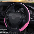 Universal Car Steering Wheel Cover For 37-38cm Steer Wheel Faux Leather Breathable Car Wheel Cover Interior Auto Accessories Oasis Select Pink