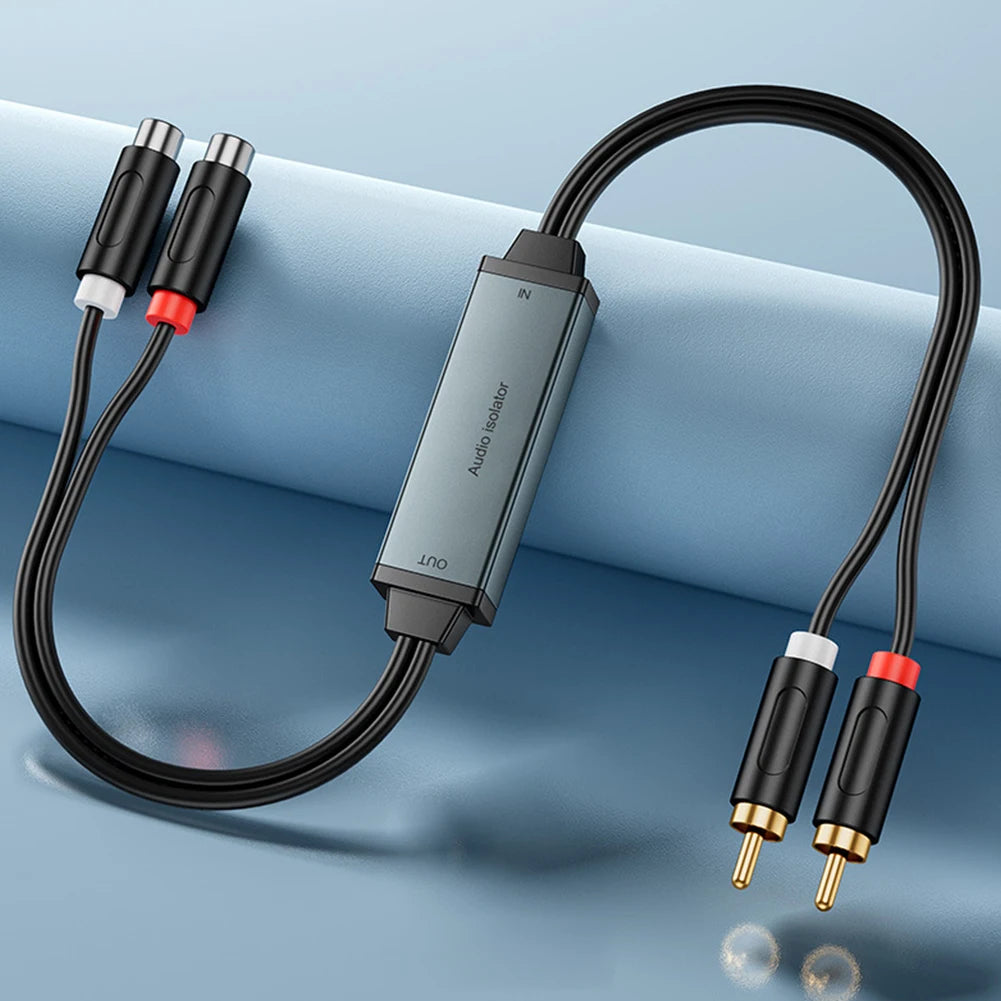 RCA Audio Ground Loop Isolator – 3.5mm Noise Filter Adapter