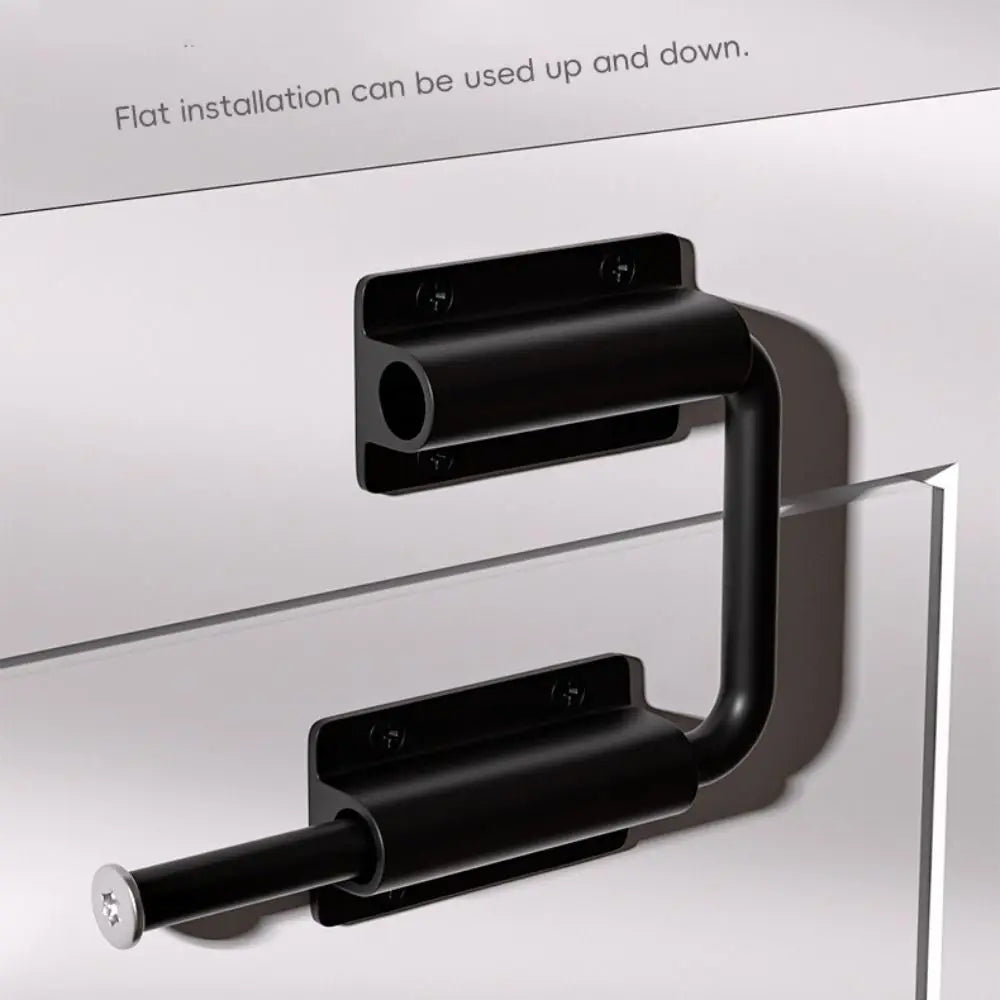 No-Drill Aluminum Door Latch Lock | 90/180° Anti-Theft Buckle