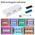 3 Colors/RGB Motion Sensor LED Night Light Rechargeable Magnetic Wall Lamp Touch Dimming Ambient Light for Bedroom Hallway Stair Oasis Select 6 LED with RGB