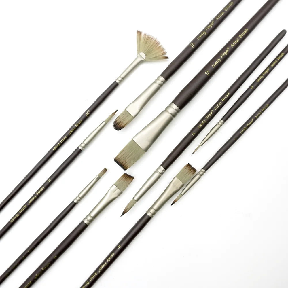 10pcs Artist Paint Brush Set Wood Handle Oil Acrylic Paint Brushes, Watercolor Brush Set for Body, Face, Rock, Canvas Drawing Ar Oasis Select