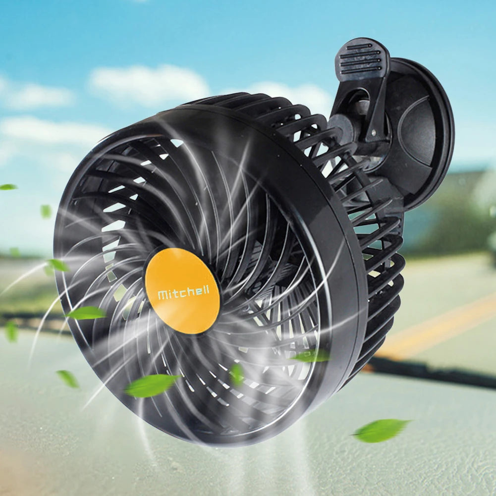 12/24V Car Cooling Fan Single Head Electric Car Cooler Sucker Air Circulator Fan Electric Car Circulator for Auto Truck Off-Road Oasis Select