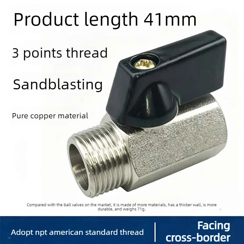 Mini Brass Ball Valve 1/4" 3/8" NPT Threaded Male To Female Air Compressor Water Gas Oil Shut Off Valve Oasis Select