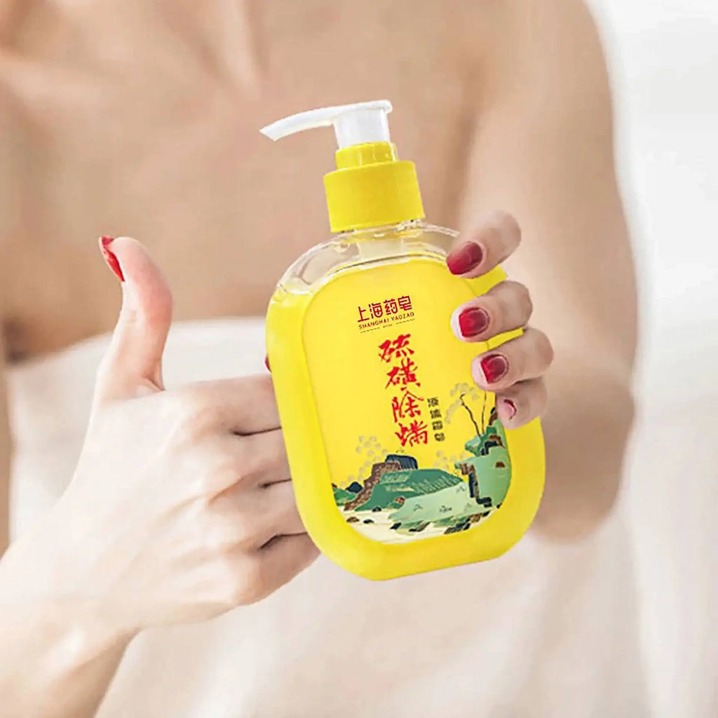 380g Shanghai Sulfur Mite Removal Soap Liquid Soap Shower Gel Deep Cleansing Oil Control Improve Acne Oasis Select