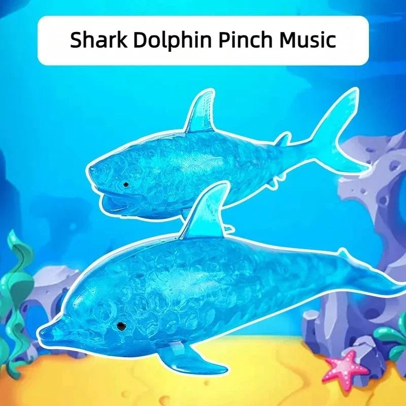 1Pcs Stretchy Stress Squish Ball Shark Stress Balls Dolphin Squeeze Ball Sea Animal Decompression Toys For Kids Adults Oasis Select