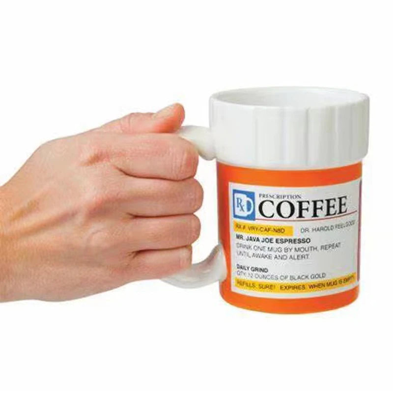 Creative Ceramic Coffee cup Medicine Bottle Mug Breakfast Milk Pot Office Tea Set espresso cups Gift for Friends Families Oasis Select