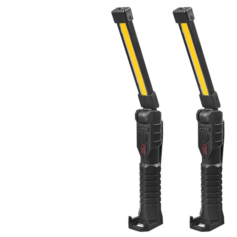 KDULIT Fold LED Emergency Floodlight Portable Strong Magnet COB Working Light Type C Rechargeable Flashlight Super Bright Lamp Oasis Select Black 2pcs black