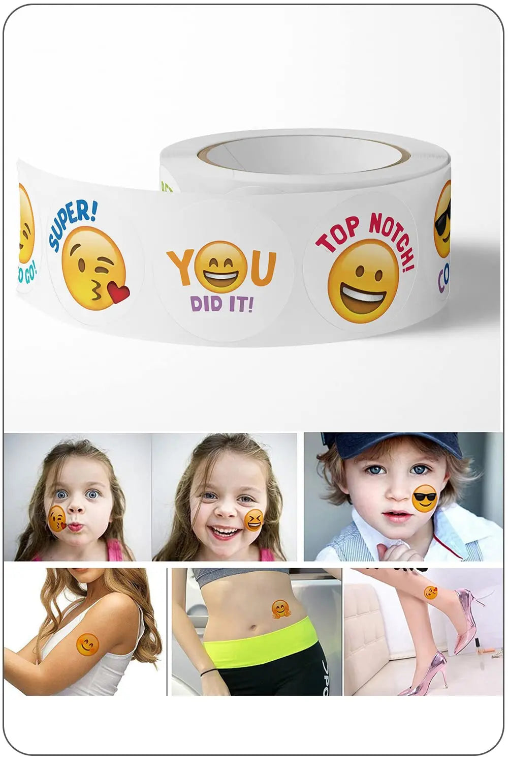 500pcs/Emotional Stickers Reward Stickers Smiling Face Design Fashion Emotional Text Thanksgiving Stickers, Paper Packaging Oasis Select