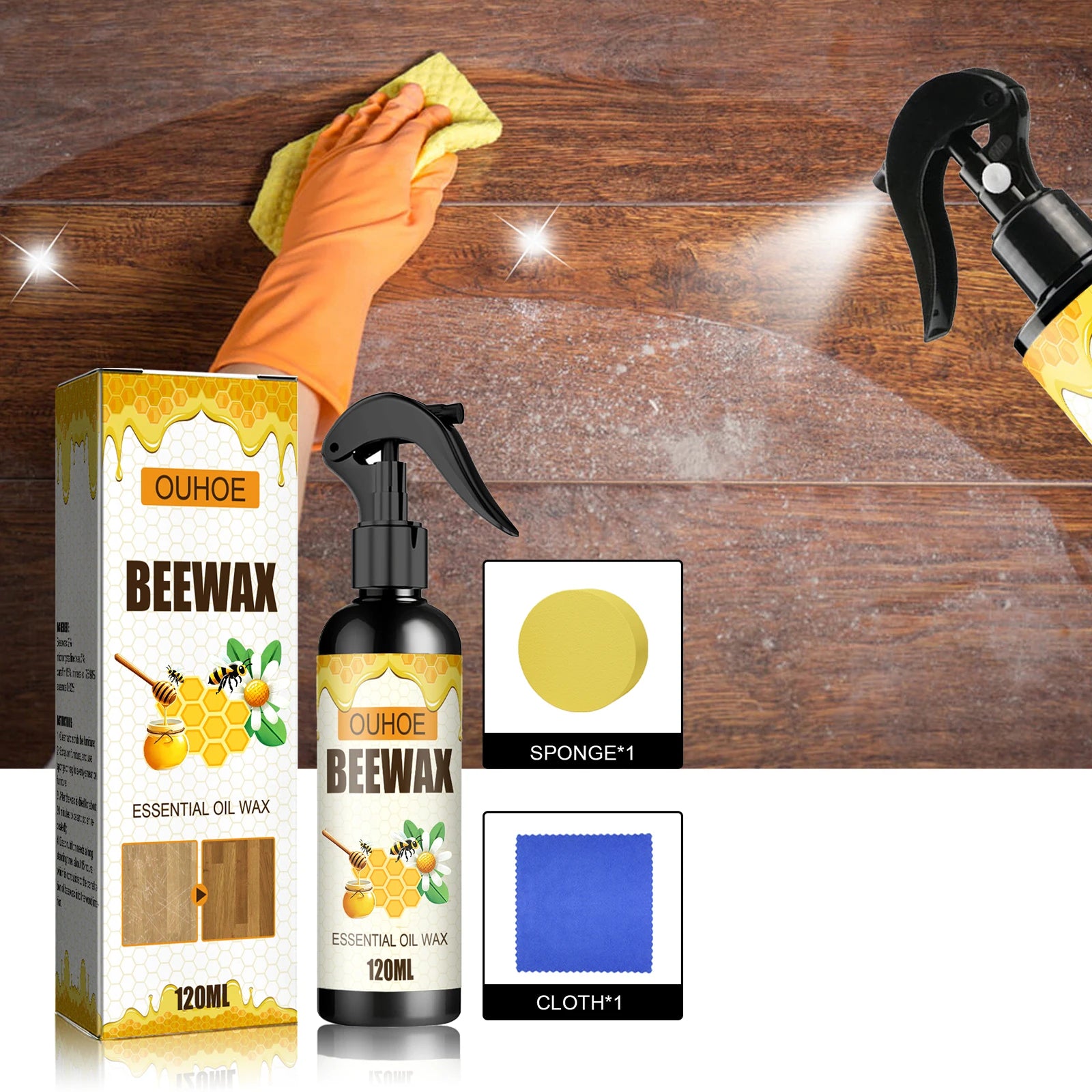 Ouhoe Furniture Polishing Spray Stain Remover Antidry Cracked Floor Polish Furniture Waterproof Scratch Refinishing Multipurpose Oasis Select