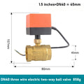 Electric Two-way Ball Valve DN15 20 25 32 40 50 Three Wire Two-point Control 220V 12V 24V Copper Electric Ball Valve Oasis Select DN40 AC220V 3 lines 2 controls two-way