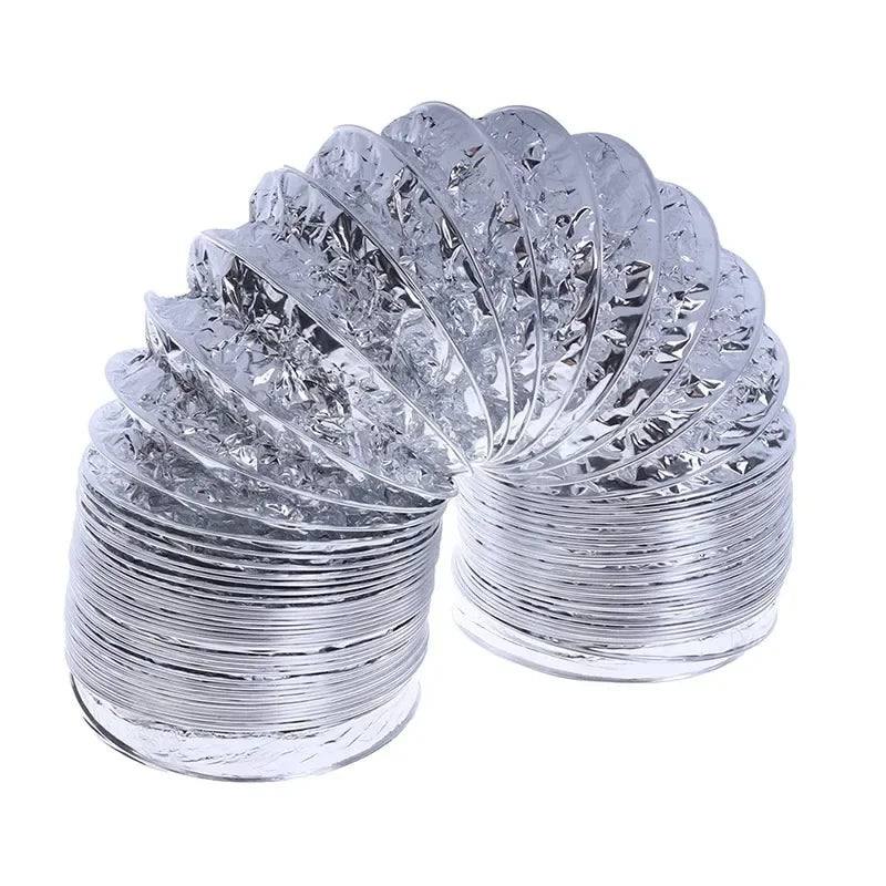 4 Inch 100mm Ventilator Pipe PVC Aluminum Tube Air Ventilation Hose Flexible Exhaust Duct 3/2M System Vent Bathroom Oasis Select