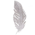 1pc Elegant Silver Color Full of Rhinestone Feather Brooches for Women Men Unisex Luxury Crystal Lapel Safety Pins Party Jewelry Oasis Select SILVER