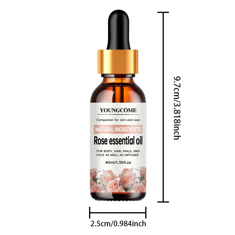 Natural Rose Essential Oil – Hair, Face & Body Moisturizer Rose Essential Oil Oasis Select 40ml OIL