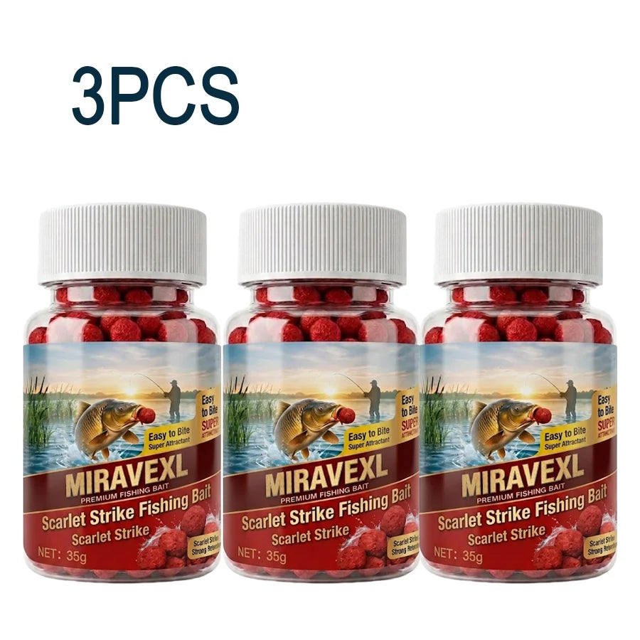 MIRAVEXL Scarlet Strike Fishing Bait Red Boilies Soft Pellet Lure High Attractant Carp Fishing Tackle Accessories Oasis Select 3PCS