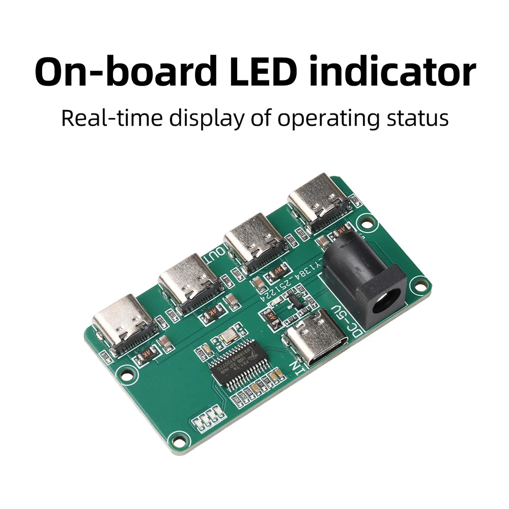 USB 2.0 Hub Module 1-to-4 Splitter with Type C Interface Four Output Channels Expansion Board for Multi Device Access Oasis Select