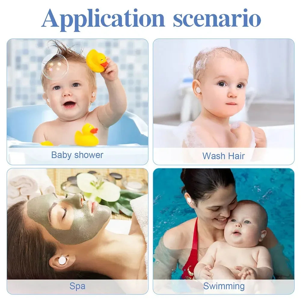 60pcs/box Waterproof Ear Patches Adult Children Shampoo Bathing Hair Washing Ear Protector Cover Waterproof Ear Care Stickers Oasis Select