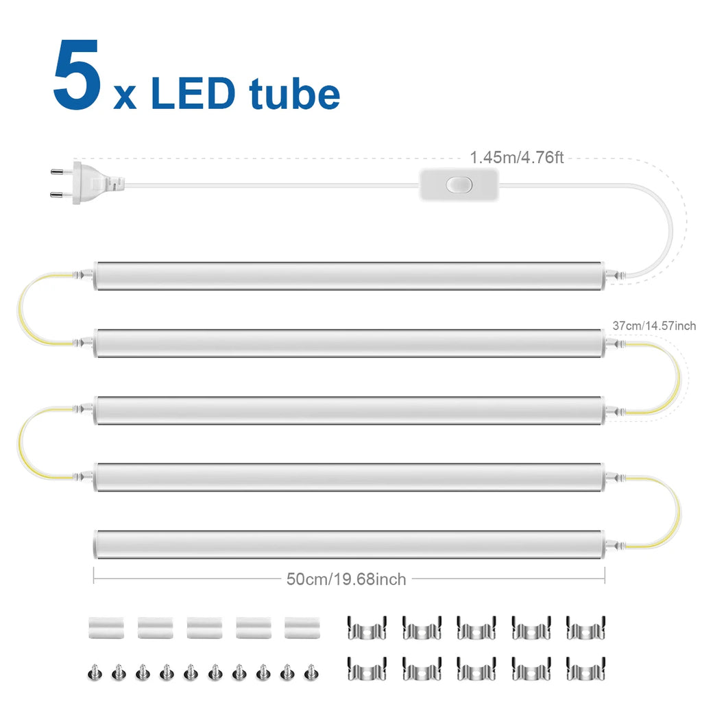 1-6Pcs Aluminum LED Light Bar 50cm 15W T5 Tube 220V Modern Ceiling Light DIY Molding Living Room Dining Hall Decorative Lighting Oasis Select Neutral White 5pcs LED Bar Kit