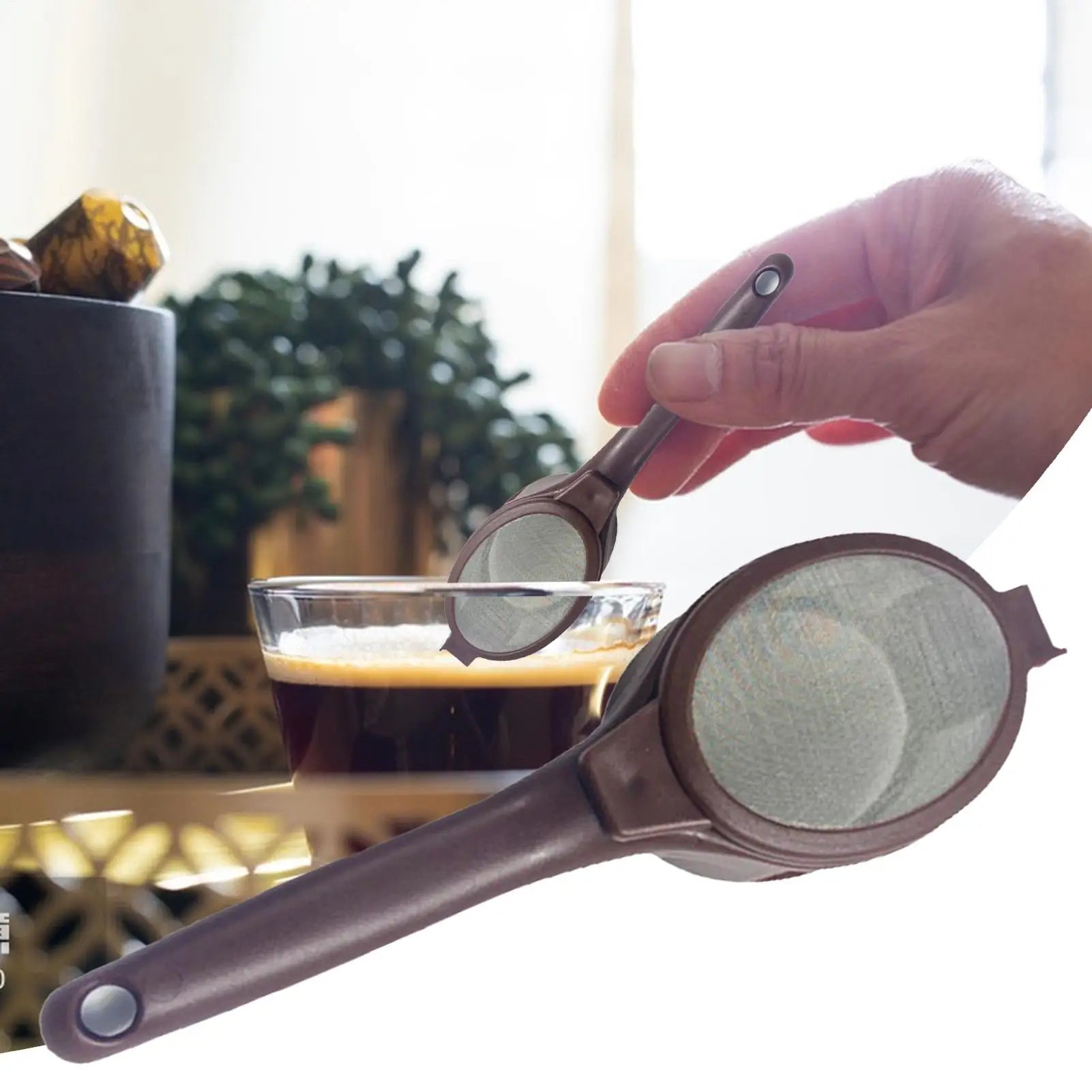 Coffee Capsule Powder Filter Spoon Tea Strainer Spoon Coffee Filter Spoon Portable Fine Mesh Filter with Handle for Coffee Tea Oasis Select