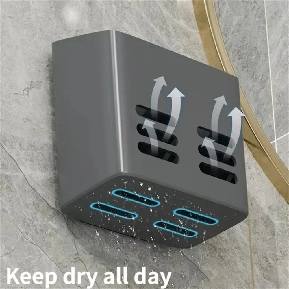 No-Drill Wall Mount Bathroom Shelf & Makeup Organizer