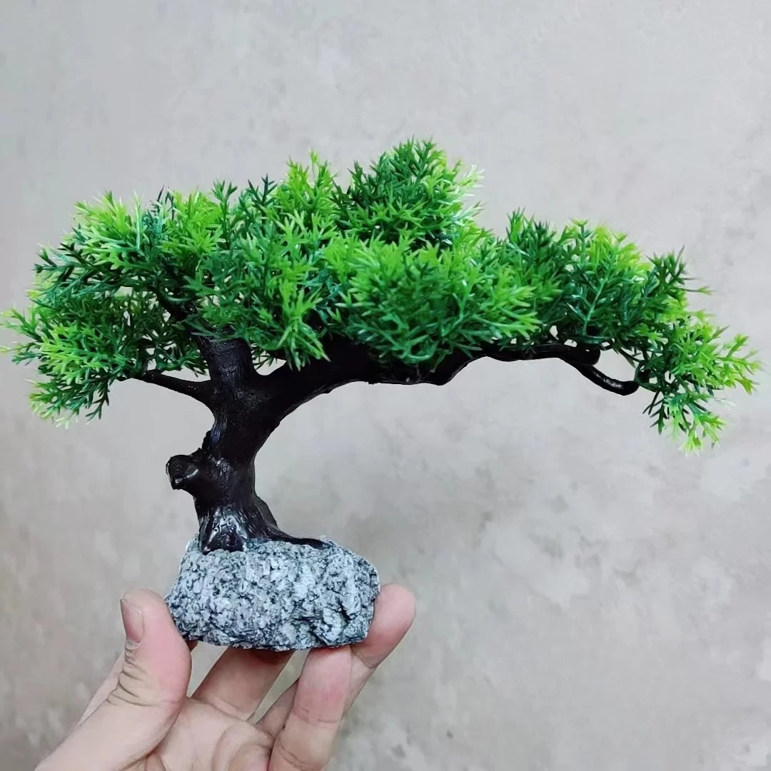 Red Leaf Cliff Cypress Welcome Pine Bonsai Aquarium Decoration Turtle Shrimp Hiding Cave Desktop Ornament Oasis Select