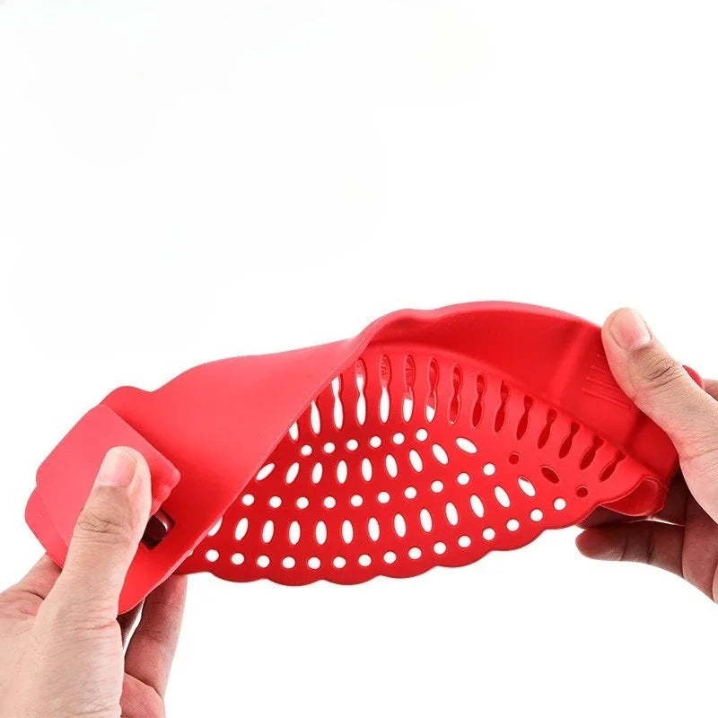 Universal Silicone Clip on Pan Pot Strainer Anti Spill Strainer Food On Strainer For Pots Pans And Bowls, Kitchen Pot Strainer Oasis Select