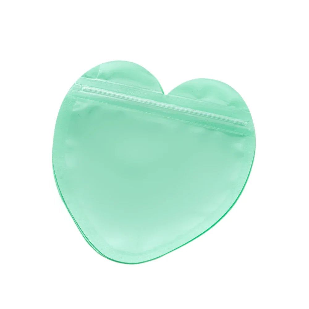 20pcs Heart Candy Plastic Bag For Wedding Birthday Party DIY Display Necklace Bracelet Gifts Packaging Pouch Small Businesses Oasis Select green 10x8.5cm
