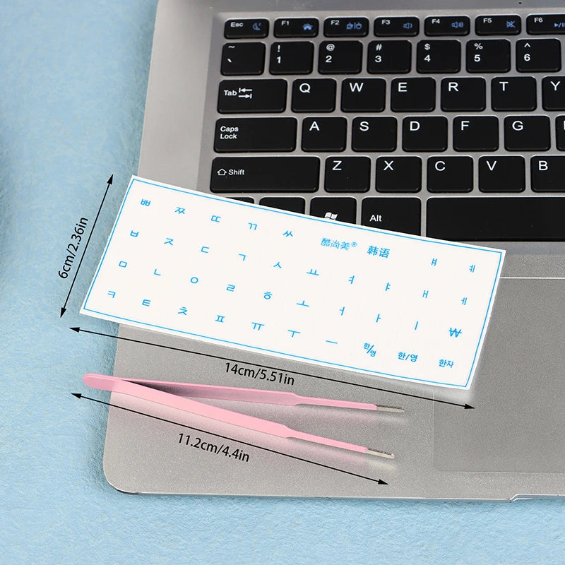 [Korean Language] Tear-Off Film Keyboard Sticker Desktop Laptop Key Sticker Single Film Universal Transparent Engraving Sticker Oasis Select Blue