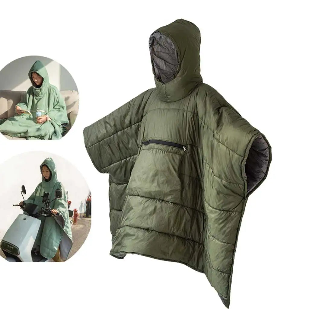 Sleeping Bag Cloak Hooded Thinsulate Insulation Warm Camping Blanket Wearable Poncho Ultralight Sleeping Bag Oasis Select Default Title
