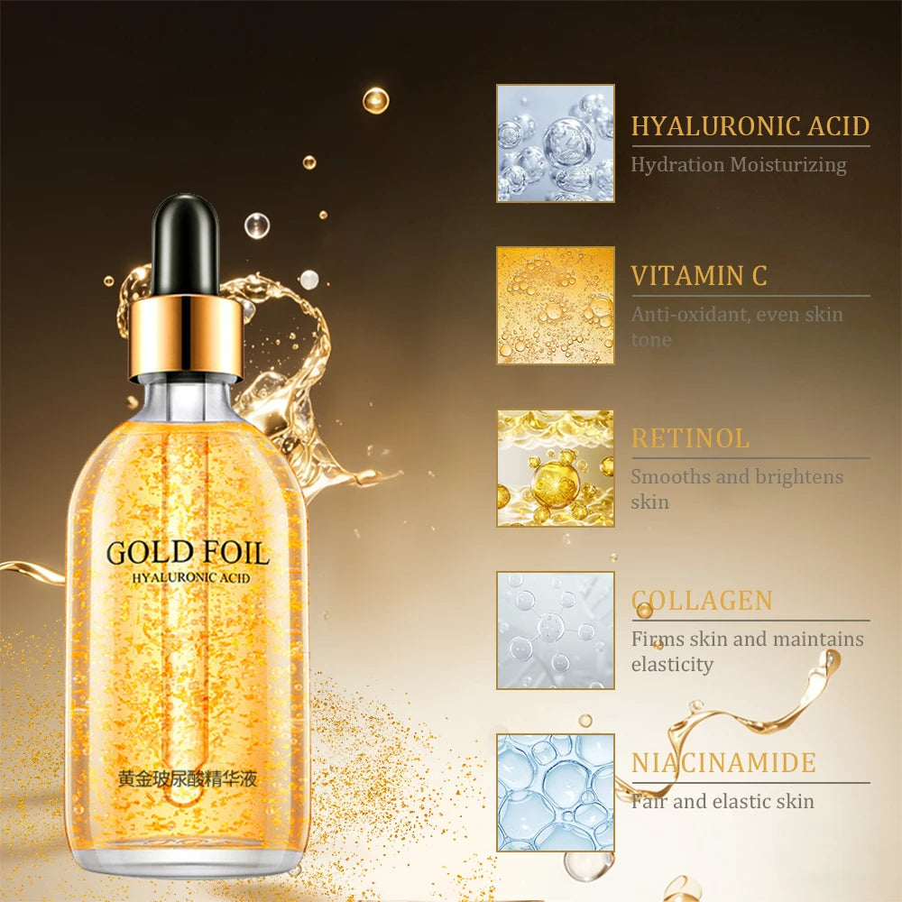 24K Gold Hyaluronic Acid Face Serum 100ml – Lifting & Brightening