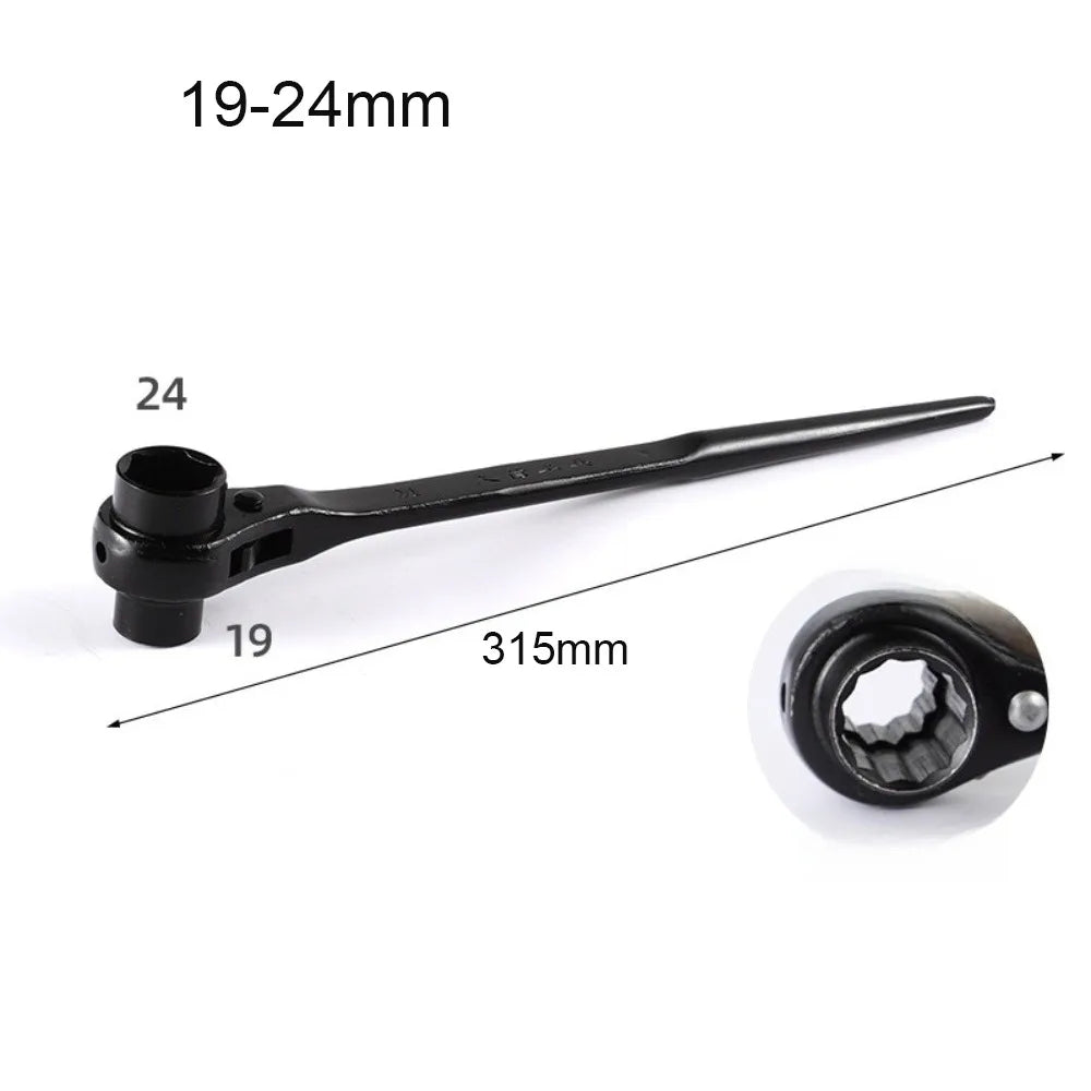 Portable Metal Ratchet Wrench Quick Release Bidirectional Wrench Double-Headed Pointed Tail Ratchet Spanner Hand Tool Kit Oasis Select 19-24mm