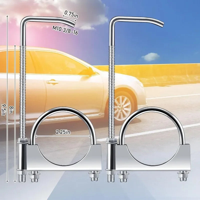 Automobile Exhaust Clamp Hook 2.5Inch Exhaust Clamp With Hanger Exhaust Clamp Clamp With Hanger Rear Muffler Hanger Car Tool Oasis Select