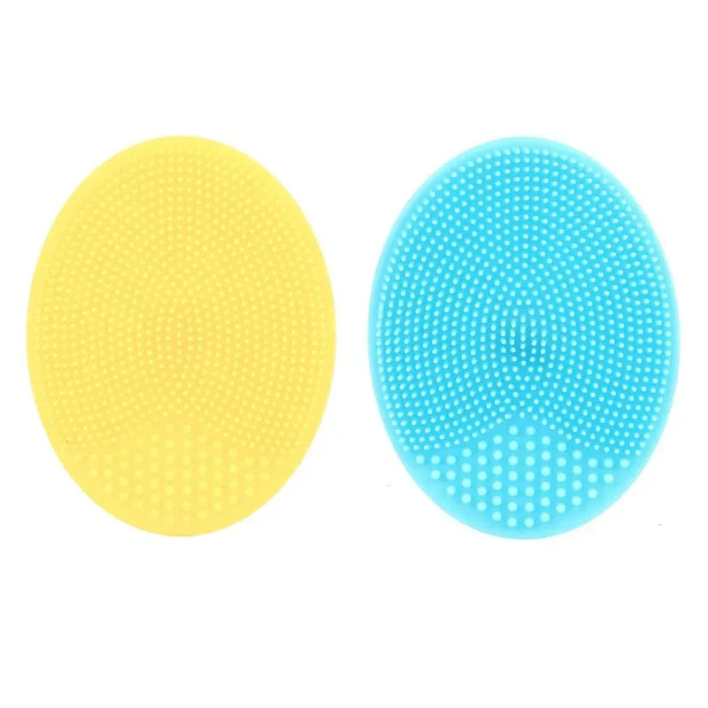 1/3pc Silicone Face Cleansing Brush Facial Deep Pore Skin Care Scrub Cleanser Tool New Mini Beauty Soft Deep Cleaning Exfoliator Oasis Select Yellow-Blue