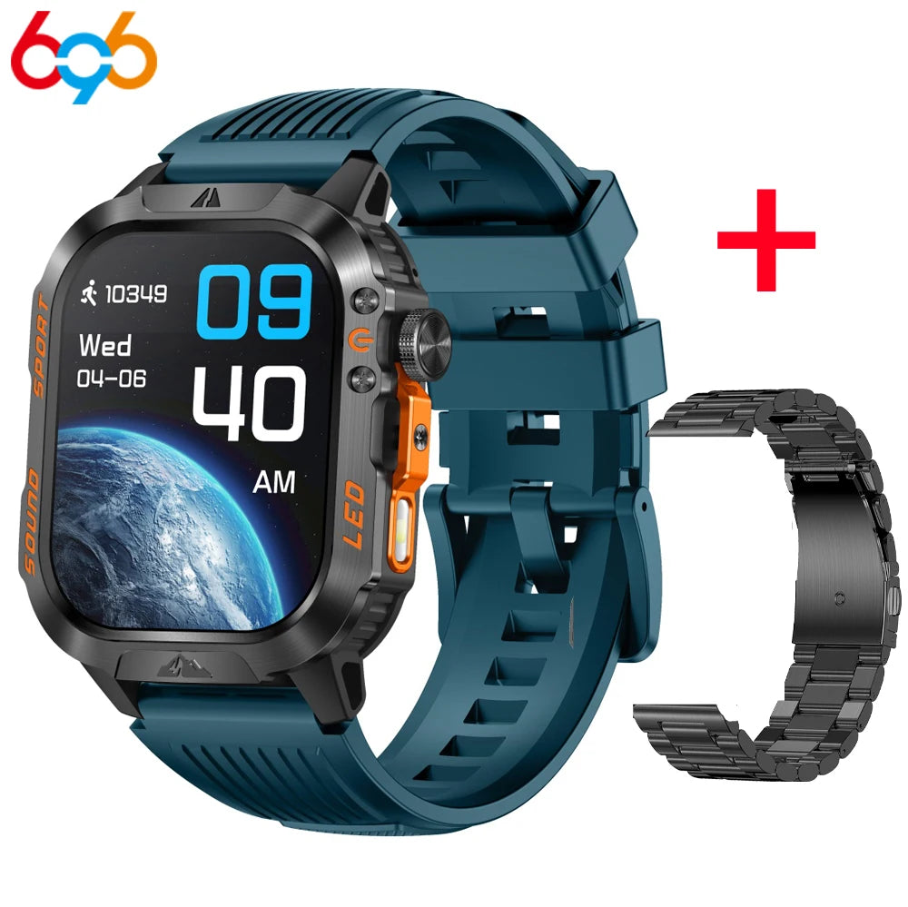 1200mAh Smartwatch Compass Health Smart Watch Men IP68 Waterproof Outdoor Sports Curved HD Screen BT Call LED Flashlight Clock Oasis Select BKBLS a BK3M