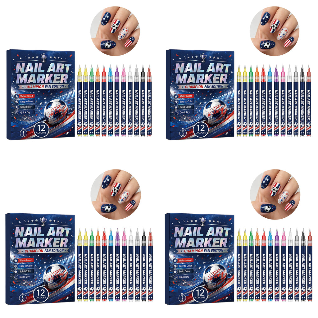 Fan Edition Nail Art Markers Waterproof Solid Color Fine Tip Nail Polish Drawing Pen DIY Sports Pattern Nail Design Man icure Su Oasis Select 4NailArtPen