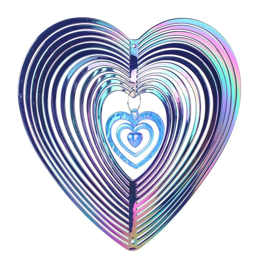 Heart-shaped Elastic Hanging for Birds Pigeons Pest Control Wind Spinner Bird Repeller Garden Supplies Wind Rotation Oasis Select purple