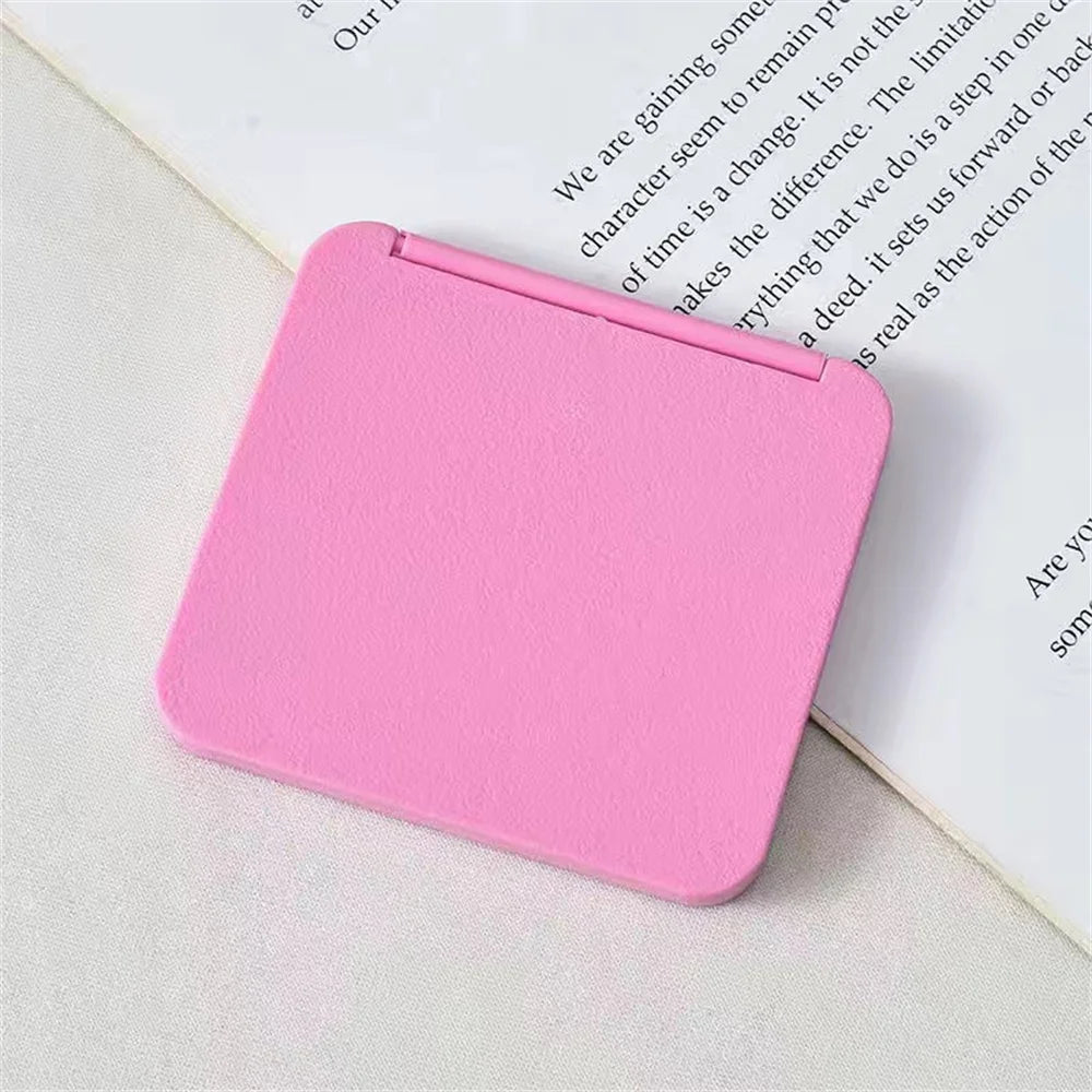 2-Face Makeup Mirror Square Portable Cute Girl'S Gift Hand Mini Mirror Pocket Double-Sided Makeup Mirror Compact Multiple Colors Oasis Select Pink