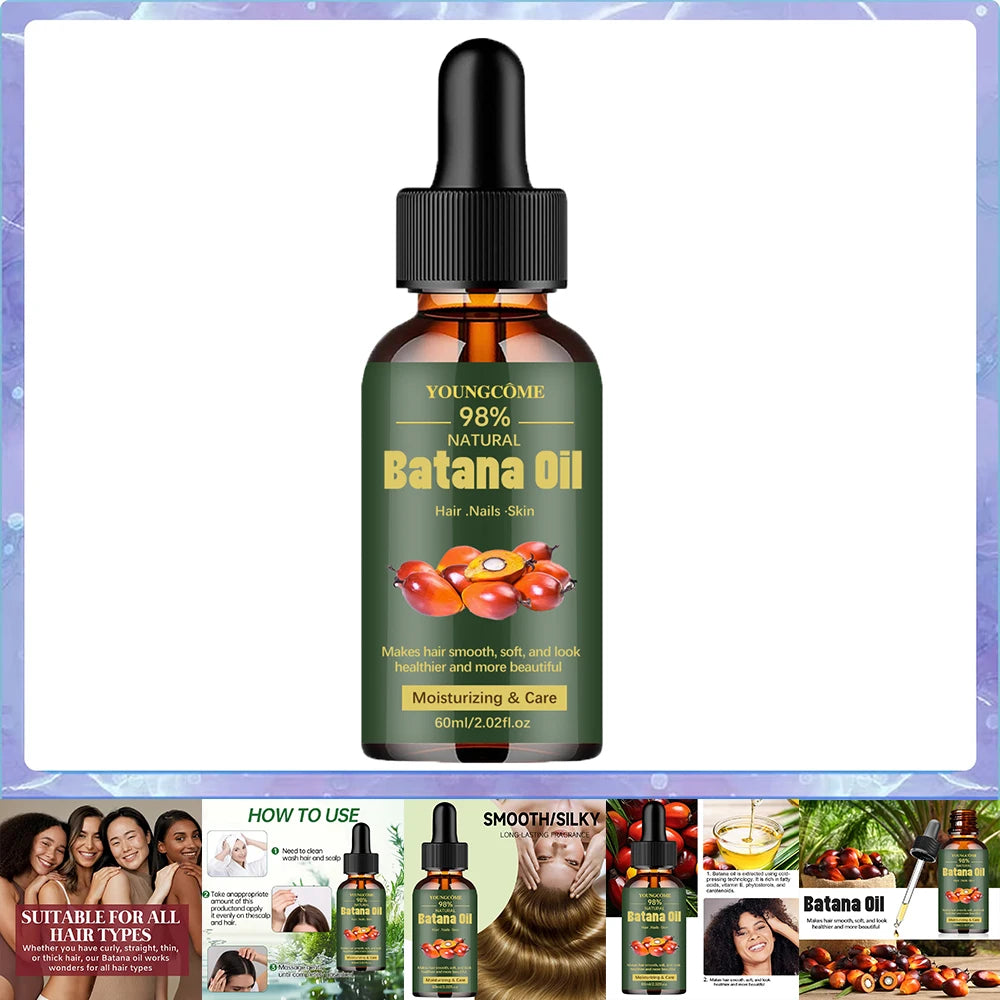 Natural Batana Oil For Hair Growth Pure Batana Oil Hair Shine Strengthen For Women Prevent Hair Loss Eliminate Split Ends 1/3pcs Oasis Select 60ml