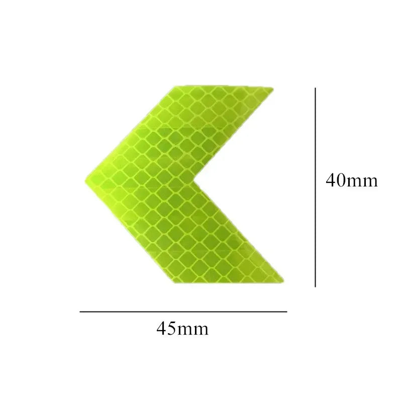 10pcs Car Reflective Arrow Sticker Safety Warning Sticker For Car Bumper Trunk Reflector Hazard Tape Car Styling Luminous Film Oasis Select
