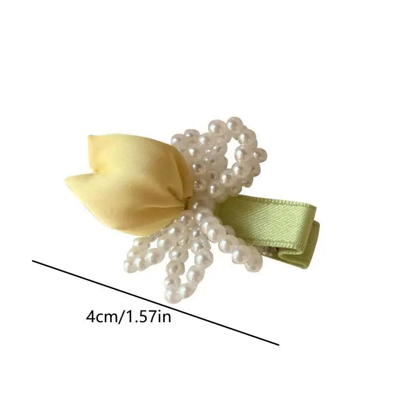 Tulip Pearl Hair Clips for Women & Girls – Set of 2 Hair Clip Oasis Select
