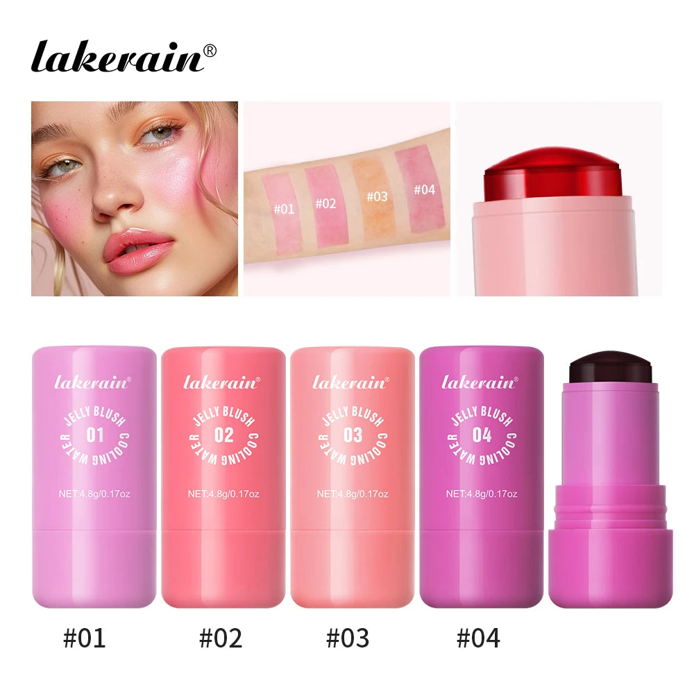 Milk Jelly Tint Stick Water Jelly Lip Gloss Sheer Cheek Stain Cooling Feel Natural Tint Multi Use Makeup Oasis Select 4 Color