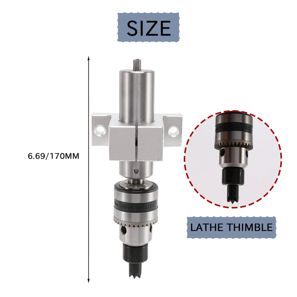 LIKE WISH Multifunction Drilling Tailstock Live Center With Claw For Mini Lathe Machine Revolving Centre DIY Accessories Woodwor Oasis Select