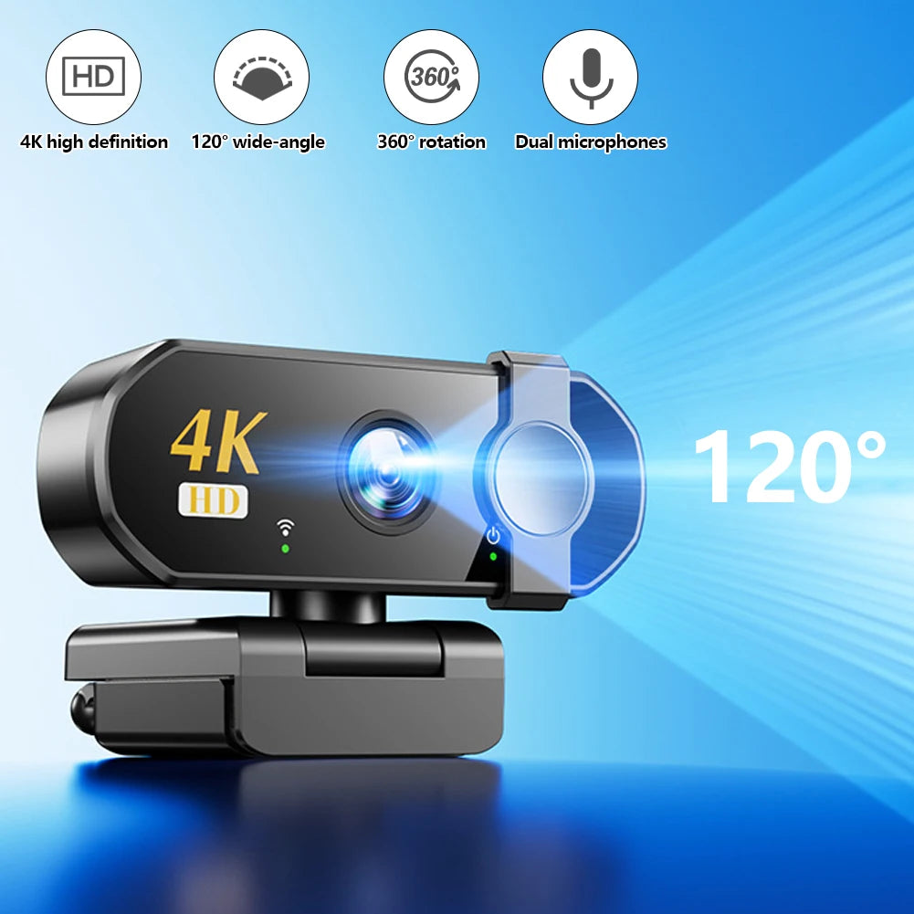 Fanmuran 4K USB Webcam – Auto-Focus, 120° Wide-Angle, Plug & Play