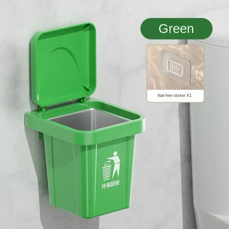 Portable Ashtray Trash Can Ashtray with Lid, Stainless Steel Ashtray, Bathroom Wall Hanging, Notch Anti-fly Ash Ashtray Oasis Select green