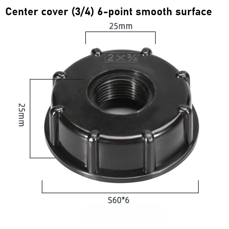 Valve 1000 Liter IBC Ton Barrel Accessories Variable Diameter Joint 4 Minutes 6 Minutes 1 Inch Internal Thread Straight Joint Oasis Select Center cover6point B 1pcs