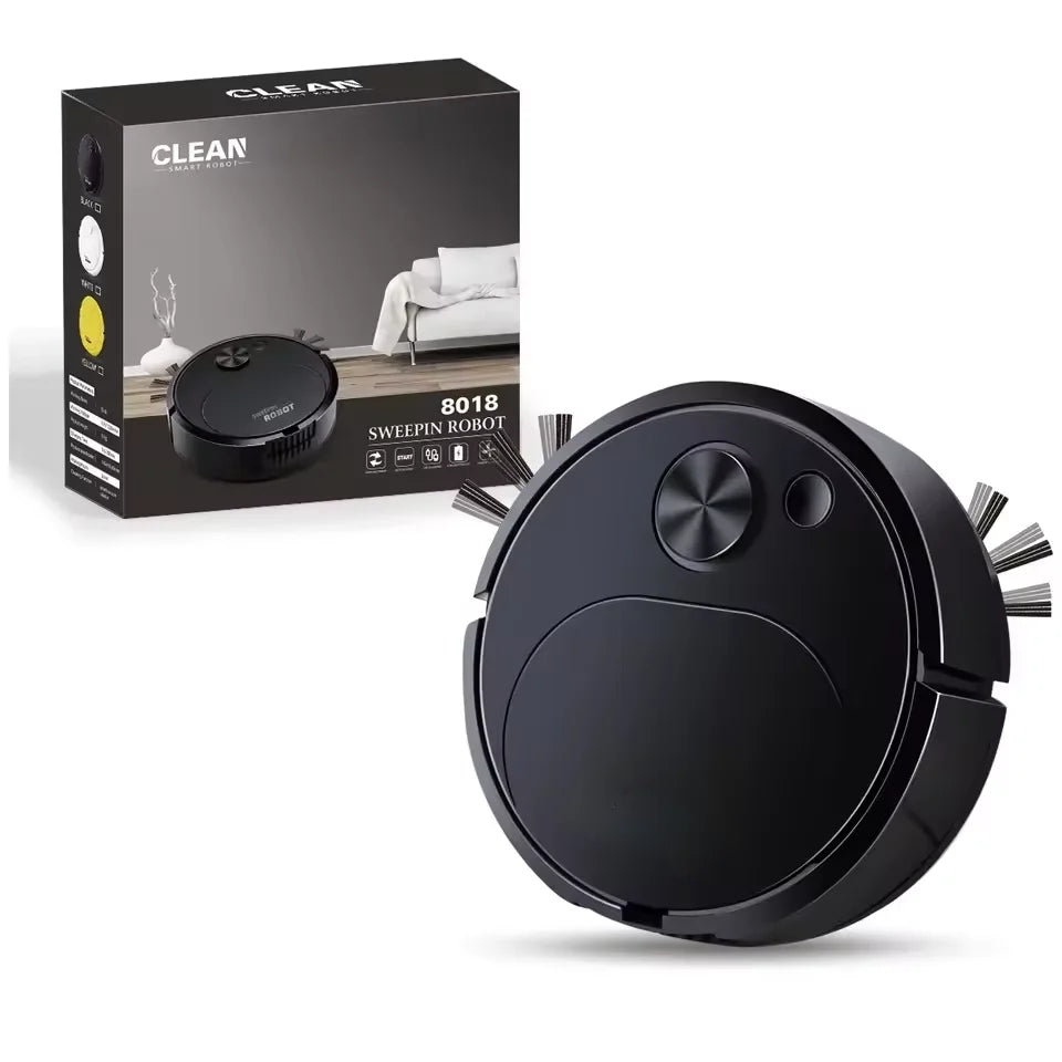 Smart USB Sweeping Robot Vacuum Cleaner 3-in-1 Wireless Mopping 1800Pa Powerful Cleaning for Home Office Floors Oasis Select black
