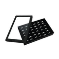 Luxury Earrings Jewelry Display Holder Organizer Practical Show Case Transparent Window PVC 36 Slots Ring Box Tray Storage Case Oasis Select black