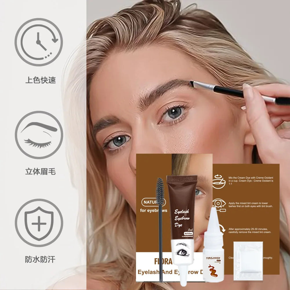 Eyelash Dye Eyebrow Dye Waterproof Quick-drying Light Brown Semi-permanent Eyebrow Enhancers Makeup Cosmetics Oasis Select
