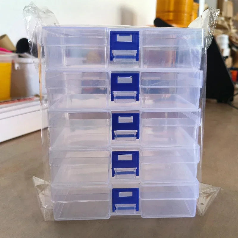5 transparent plastic storage boxes can accommodate small items, small toys, decorations, small cards, sorted storage, not messy Oasis Select