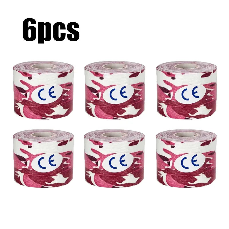 1/2/6pcs Kinesiology Tape Athletic Recovery Elastic Tape Kneepad Muscle Pain Relief Knee Pads Support For Gym Fitness Band Oasis Select 6pcs-Pink Camo 3.8cm