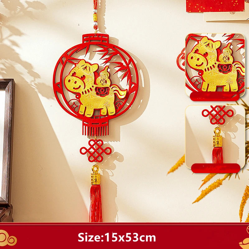 Horse Year Pendant Cotton Spring Festival Pendant New Year Atmosphere Decoration Decorative New Year Decoration Pendant For Home Oasis Select A